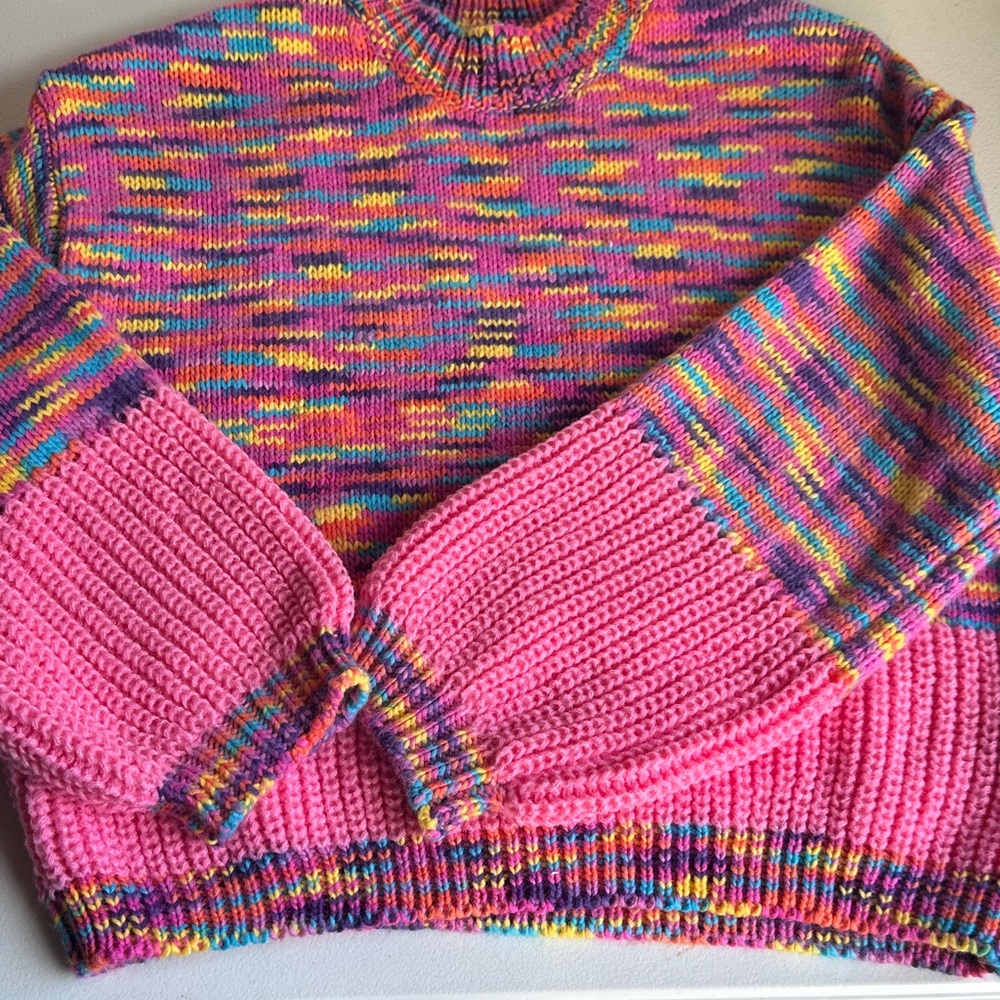 POL Pink and Multicolor Knit Sweater